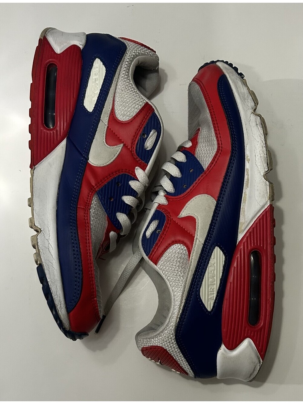 Nike Air Max 90 USA Red White Blue CW5456-100 Men's Size 12 Rare Colorwa